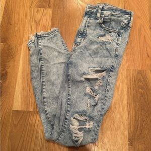 American Eagle Outfitters Blue Skinny Jeans Distressed